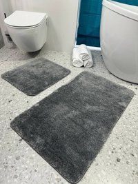 Набор ковриков для ванной и туалета Softmicro 60x100 50x60 см 07012 Darkgrey