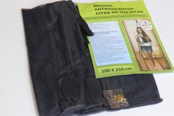 Москитная сетка на двери с магнитами 100*210 см 3863/black