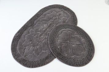 Коврики в ванную комнату овальные хлопковые Velora Home 2533/darkbrow