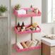 Полка 3-ярусная прямая для ванной комнаты R-Plastic Ротанг 13300/pink