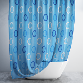 Штора для ванної Rings blue Tropic 180x200 cм, Блакитний, 180*200 см, 12, 180