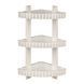 Полка угловая 3-ярусная для ванной комнаты R-Plastic Ротанг 12300/white