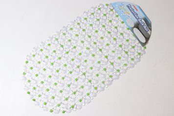 Силіконовий килимок у ванну "Соти" 68*36 см green