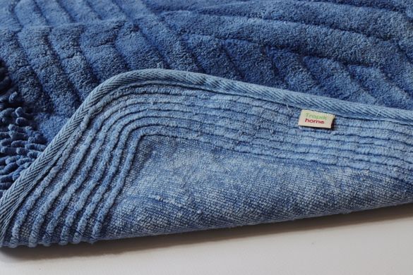 Набір килимків бавовняних для ванної та туалету 60x100 50x60 см Tropikhome Shaggy Vintage blue