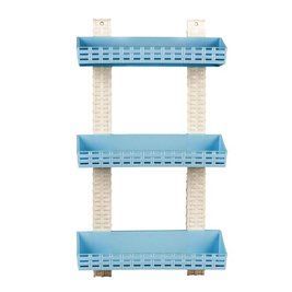 Полиця 3-ярусна пряма для ванної кімнати R-Plastic Ротанг 13300/blue