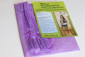 Москитная сетка на двери с магнитами 100*210 см 3863/violet