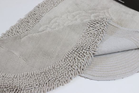 Килимки для ванної кімнати овальні бавовняні OMO12/grey-beige