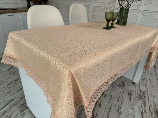 Скатерть праздничная с кружевом 120x150 см тканевая 3386-zkr