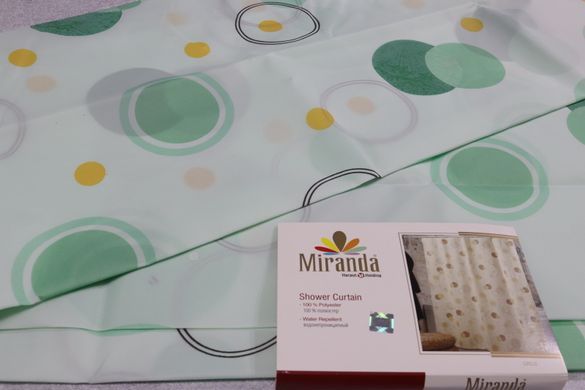 Шторка для ванной комнаты Miranda Circle green 180*200 cм