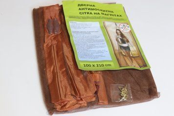 Москитная сетка на двери с магнитами 100*210 см 3863/brown