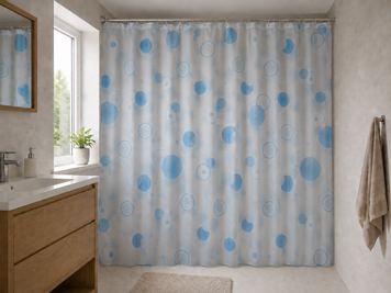 Шторка для ванної кімнати Miranda Circle blue 180*200 cм
