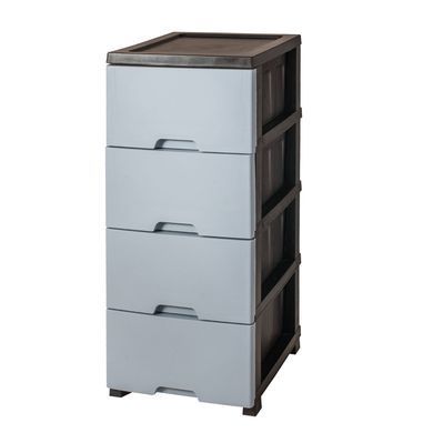 Комод на 4 ящика 35*45*86 см R-Plastic серо-черный