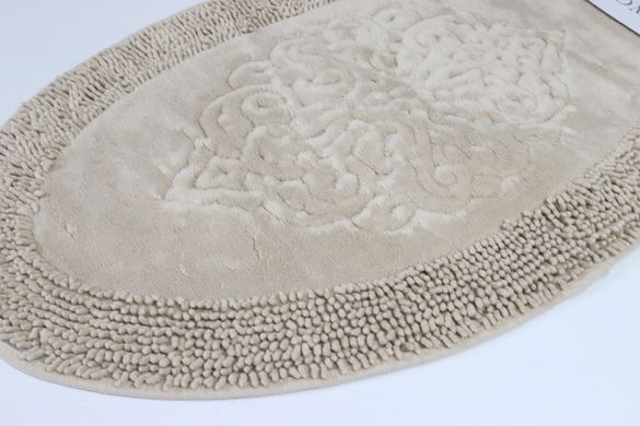 Коврики в ванную комнату овальные хлопковые OMO12/beige