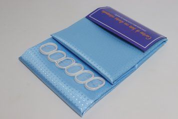 Шторка в ванную широкая 240x180 см однотонная голубая 5314/lightblue