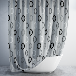 Штора для ванної довга 180x240 см (висота 240 см) Rings grey Tropik