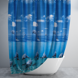 Шторка для ванної Dolphin Family 180x200 см Tropik