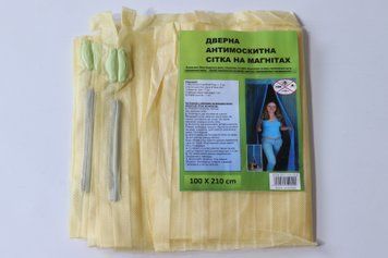Москитная сетка на двери с магнитами 100*210 см 3863/yelow