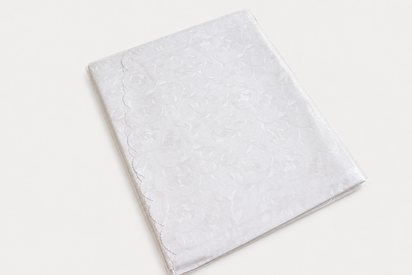 Скатерть виниловая на большой стол 140&times;300 см с узором 7D/r/white 302