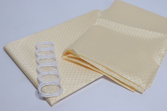 Шторка в ванную длинная 180x220 см ( высота 2,2 м) однотонная бежевая