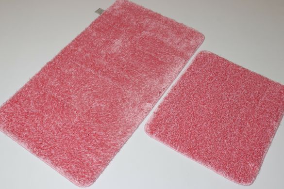 Набор ковриков в ванную и туалет Pirlanta 100*60 +50*60 см с высоким ворсом 01293 Pink