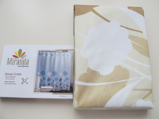 Шторка для ванной комнаты Miranda Herbarium beige 180*200 cм