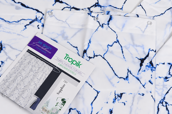 Шторка для угловой ванны Tropik Sapphire 240&times;200 см, широкая, 100% полиэстер