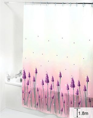 Шторка для ванной силиконовая 180x180 см Lavender, Розовый, 180*180 см, 12, 180