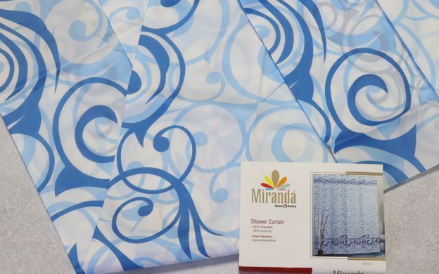 Шторка для ванной комнаты Miranda Motives blue 180*200 cм