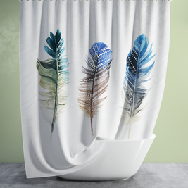 Штора для ванной Plume Tropichome 180x200 cм, Многоцветный, 180*200 см, 12, 180