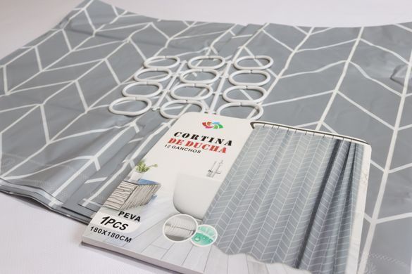 Шторка для ванной силиконовая 180x180 см Grey Cortina 81065