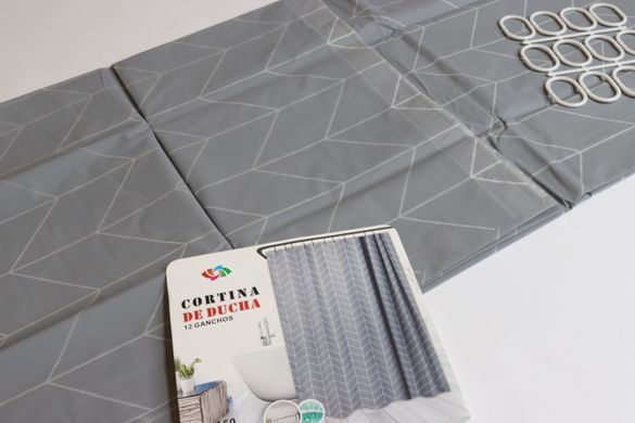Шторка для ванной силиконовая 180x180 см Grey Cortina 81065